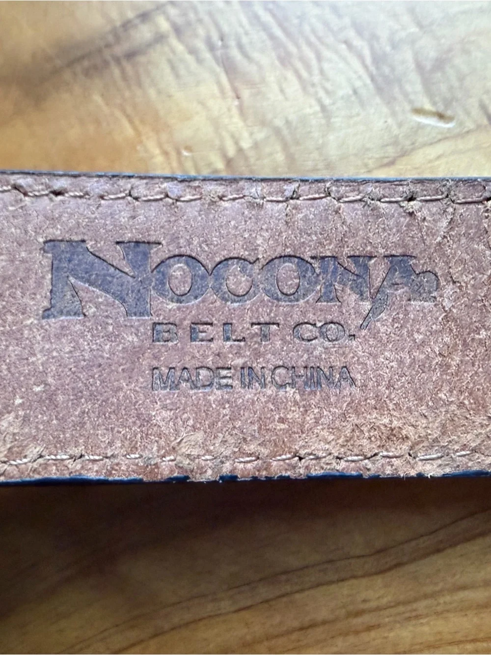 Nocona Tooled Dark Brown Leather Belt with Silver Buckle